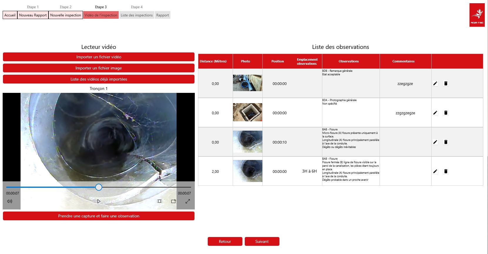 Captura de software de inspección